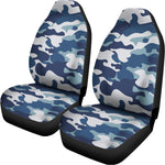 Blue And White Camouflage Print Universal Fit Car Seat Covers