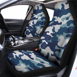 Blue And White Camouflage Print Universal Fit Car Seat Covers