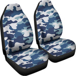 Blue And White Camouflage Print Universal Fit Car Seat Covers