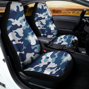 Blue And White Camouflage Print Universal Fit Car Seat Covers