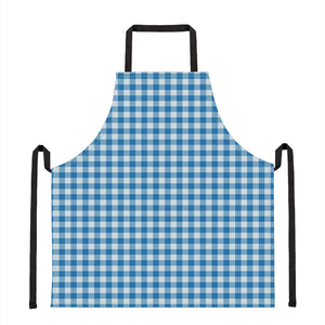 Blue And White Check Pattern Print Apron