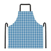 Blue And White Check Pattern Print Apron