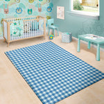 Blue And White Check Pattern Print Area Rug