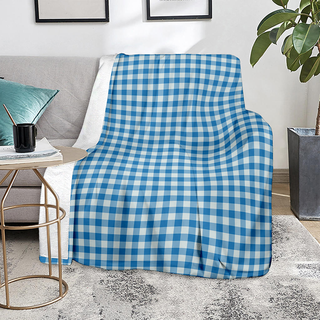 Blue And White Check Pattern Print Blanket