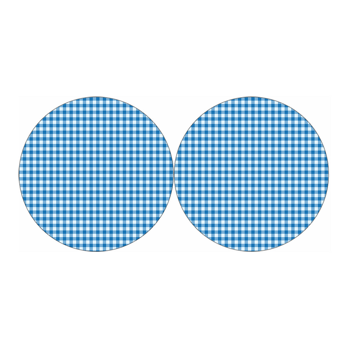 Blue And White Check Pattern Print Car Coasters
