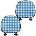 Blue And White Check Pattern Print Car Headrest Covers
