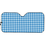 Blue And White Check Pattern Print Car Sun Shade