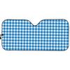 Blue And White Check Pattern Print Car Sun Shade