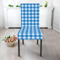 Blue And White Check Pattern Print Dining Chair Slipcover
