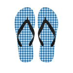 Blue And White Check Pattern Print Flip Flops