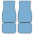 Blue And White Check Pattern Print Front and Back Car Floor Mats