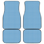 Blue And White Check Pattern Print Front and Back Car Floor Mats