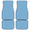 Blue And White Check Pattern Print Front and Back Car Floor Mats