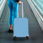 Blue And White Check Pattern Print Luggage Cover