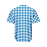 Blue And White Check Pattern Print Men's Baseball Jersey