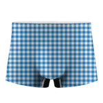 Blue And White Check Pattern Print Men's Boxer Briefs
