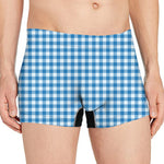 Blue And White Check Pattern Print Men's Boxer Briefs