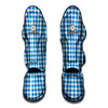 Blue And White Check Pattern Print Muay Thai Shin Guard