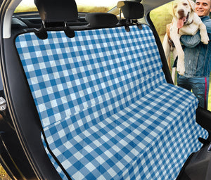 Blue And White Check Pattern Print Pet Car Back Seat Cover