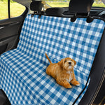 Blue And White Check Pattern Print Pet Car Back Seat Cover