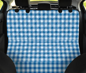 Blue And White Check Pattern Print Pet Car Back Seat Cover