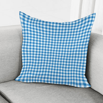 Blue And White Check Pattern Print Pillow Cover