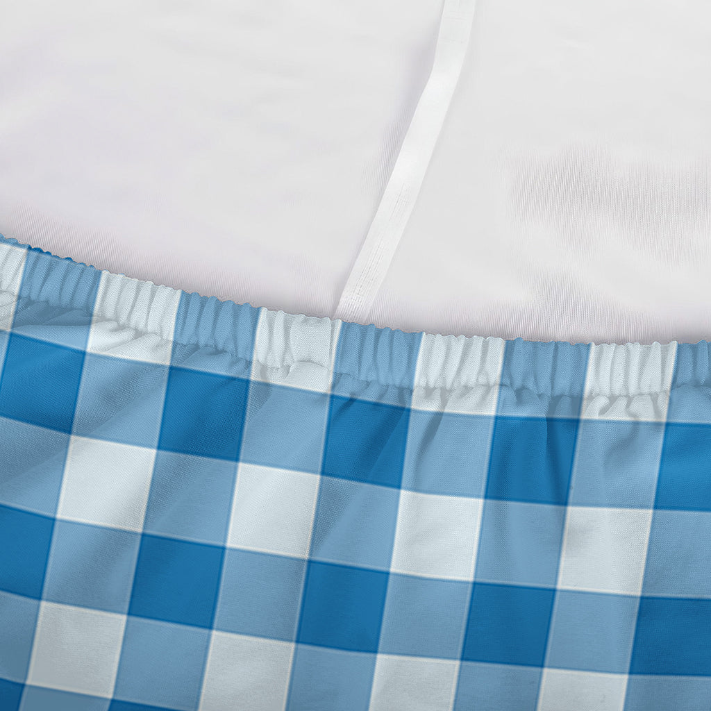 Blue And White Check Pattern Print Sofa Cover