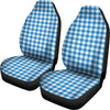 Blue And White Check Pattern Print Universal Fit Car Seat Covers