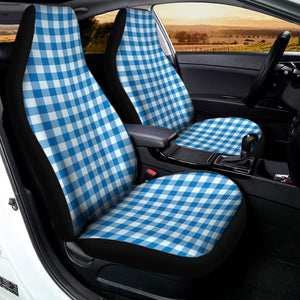 Blue And White Check Pattern Print Universal Fit Car Seat Covers