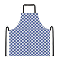 Blue And White Checkered Pattern Print Apron