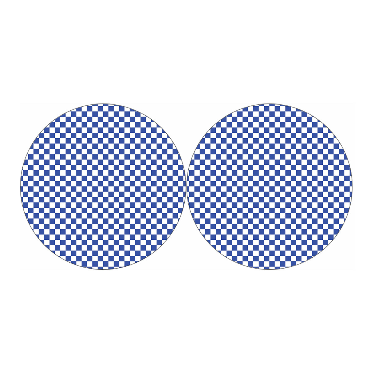 Blue And White Checkered Pattern Print Car Coasters