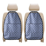 Blue And White Checkered Pattern Print Car Seat Organizers