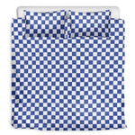 Blue And White Checkered Pattern Print Duvet Cover Bedding Set