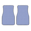 Blue And White Checkered Pattern Print Front Car Floor Mats