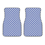 Blue And White Checkered Pattern Print Front Car Floor Mats