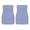 Blue And White Checkered Pattern Print Front Car Floor Mats