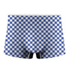 Blue And White Checkered Pattern Print Men's Boxer Briefs