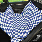 Blue And White Checkered Pattern Print Pet Car Back Seat Cover