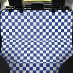 Blue And White Checkered Pattern Print Pet Car Back Seat Cover