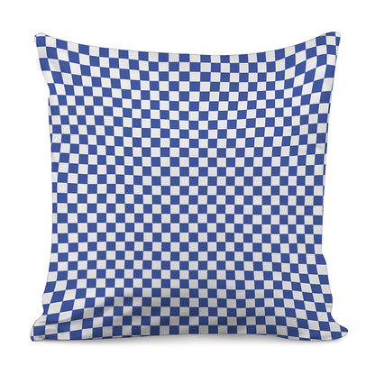Blue And White Checkered Pattern Print Pillow Cover