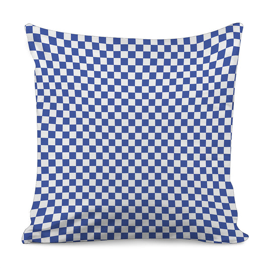 Blue And White Checkered Pattern Print Pillow Cover