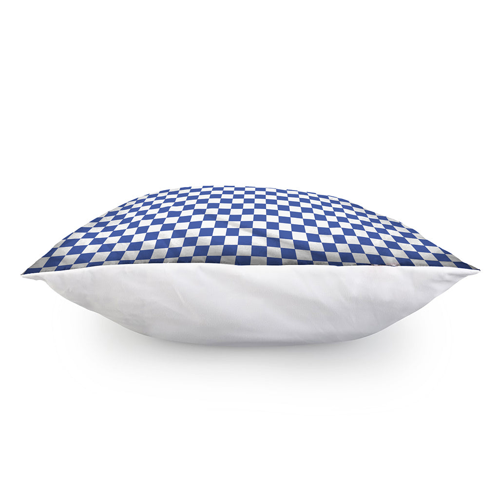 Blue And White Checkered Pattern Print Pillow Cover