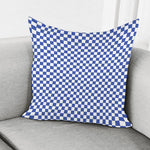Blue And White Checkered Pattern Print Pillow Cover