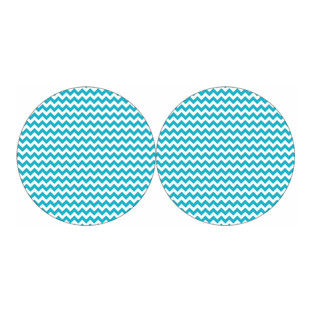 Blue And White Chevron Pattern Print Car Coasters