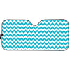 Blue And White Chevron Pattern Print Car Sun Shade