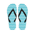 Blue And White Chevron Pattern Print Flip Flops