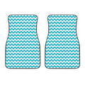Blue And White Chevron Pattern Print Front Car Floor Mats