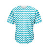 Blue And White Chevron Pattern Print Men's Baseball Jersey