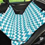 Blue And White Chevron Pattern Print Pet Car Back Seat Cover