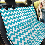 Blue And White Chevron Pattern Print Pet Car Back Seat Cover